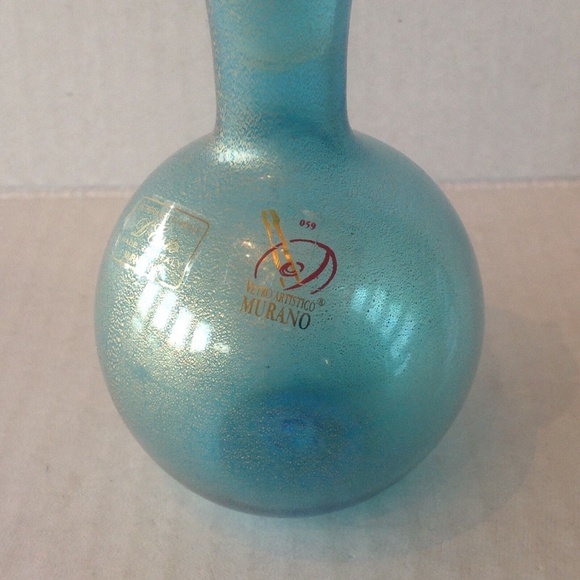 Vintage Murano Glass Perfume Bottle Gambaro and Poggi Blue/Aventurine - Picture 2 of 8